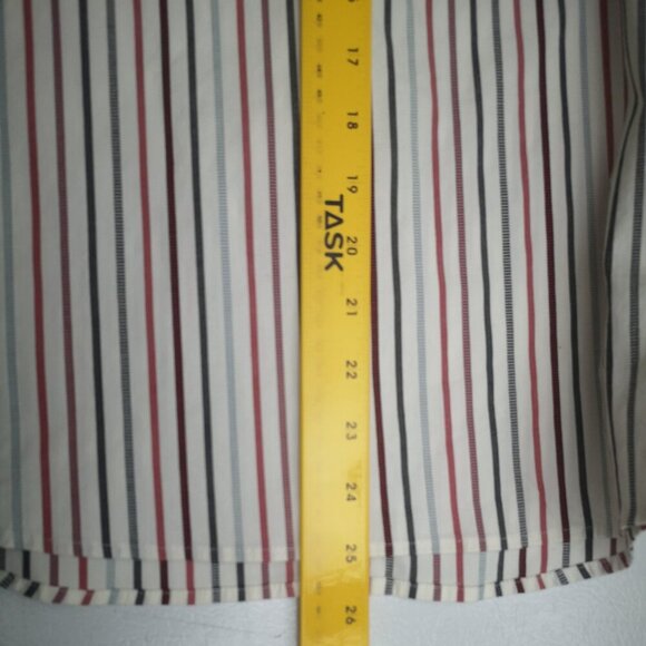 Tabi Wrinkle Resistant Stretch Ladies Size XL Red Grey White Striped Shirt - Picture 10 of 10